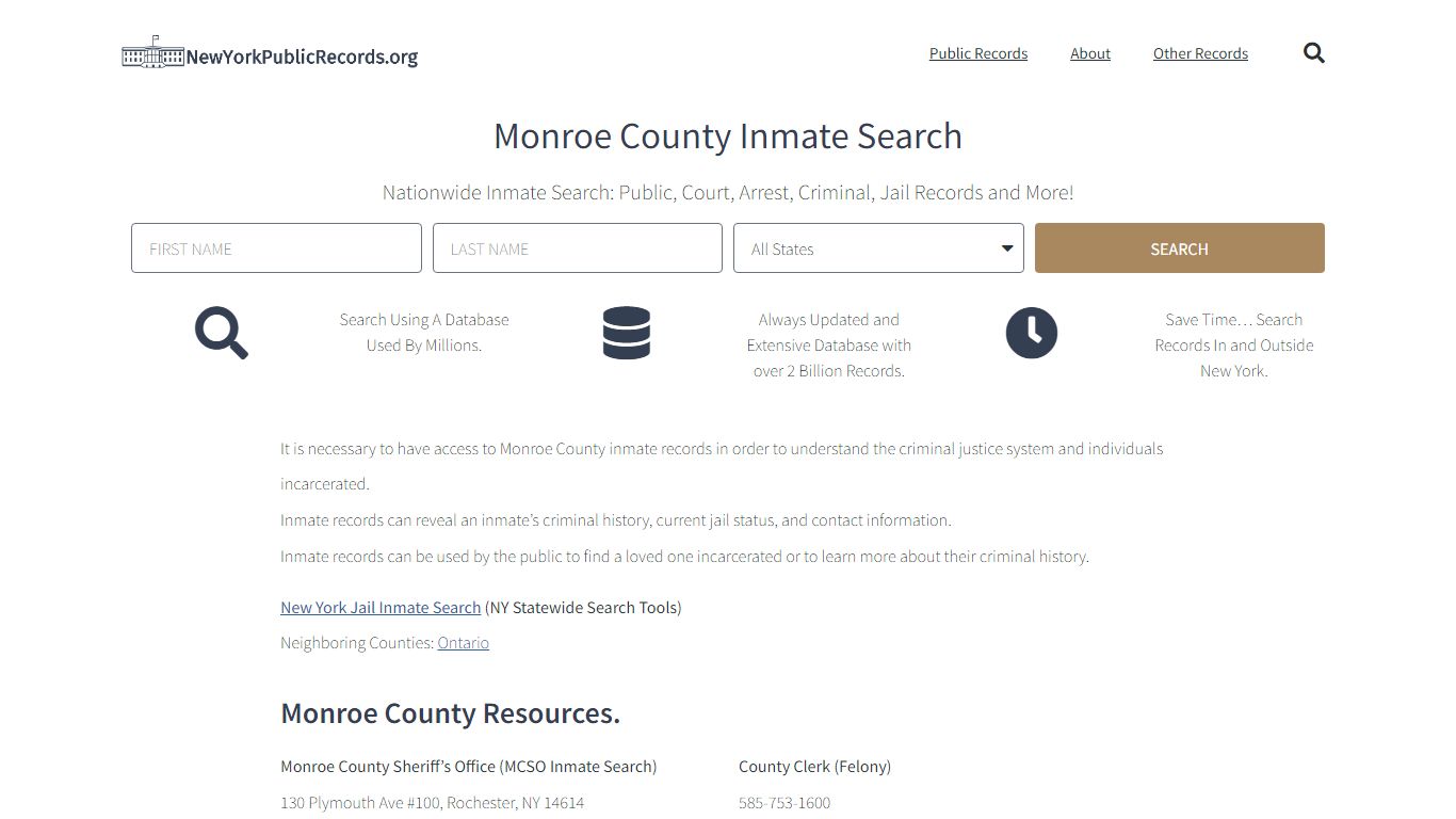 Monroe County Inmate Search - MCSO Current & Past Jail Records